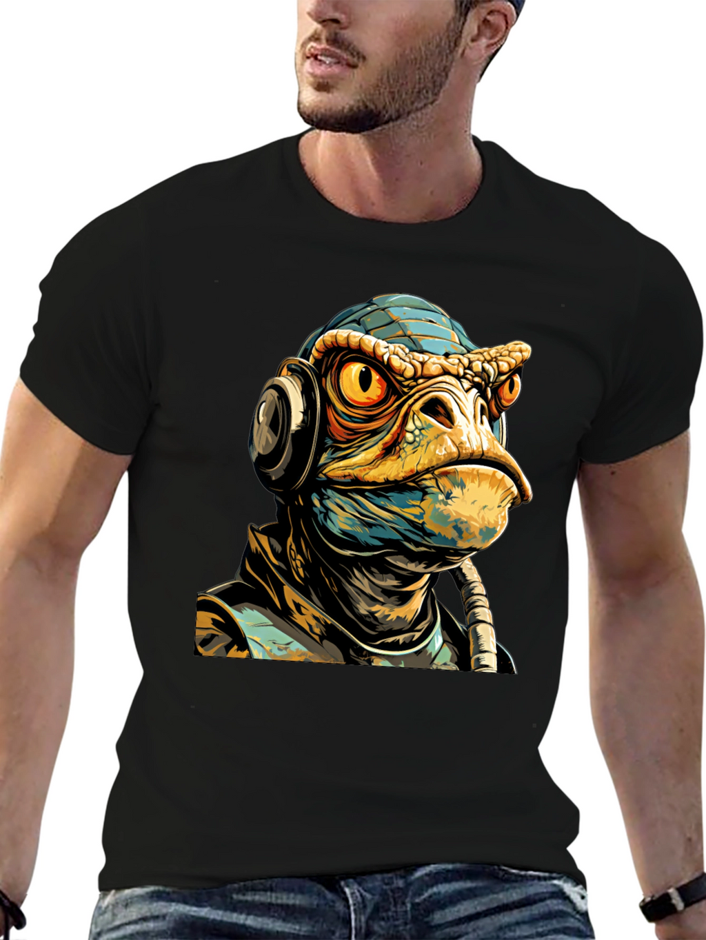 Sci-Fi Lizard Man Graphic Tee