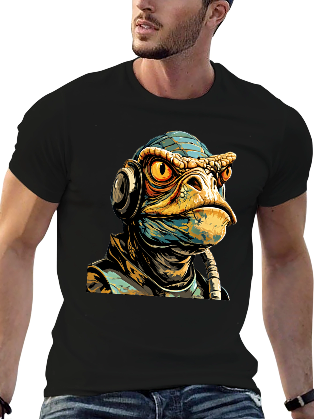 Sci-Fi Lizard Man Graphic Tee