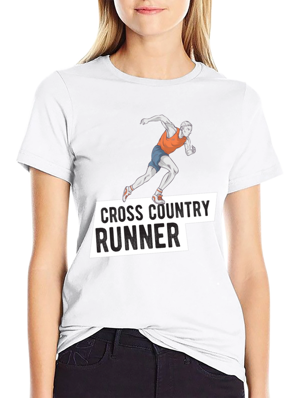 Cross Country Runner Black Graphic Tee