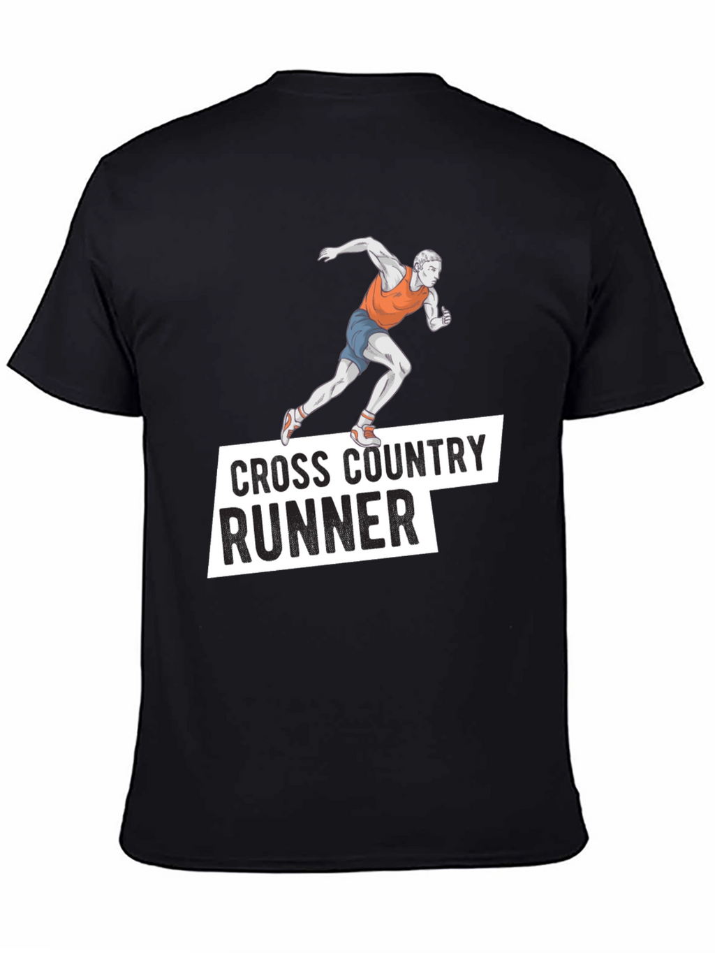 Cross Country Runner Black Graphic Tee