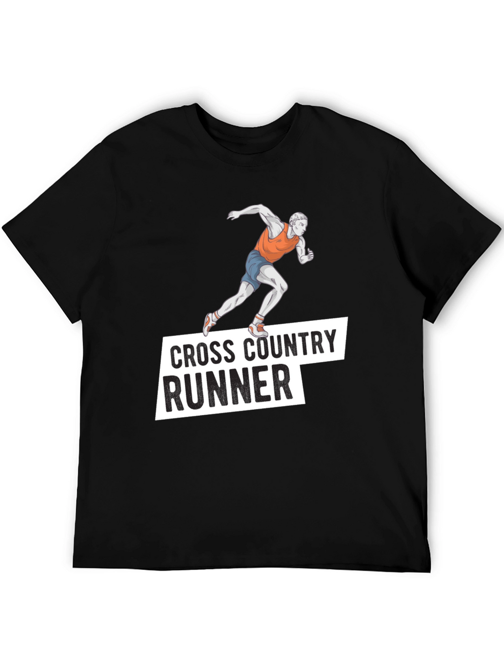 Cross Country Runner Black Graphic Tee