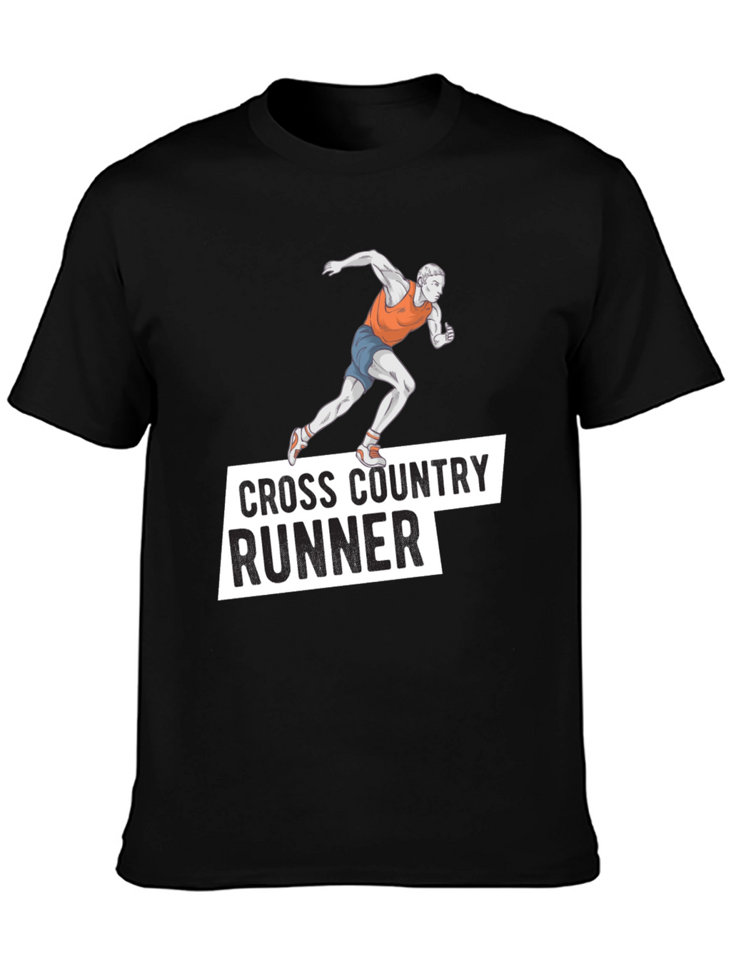 Cross Country Runner Black Graphic Tee