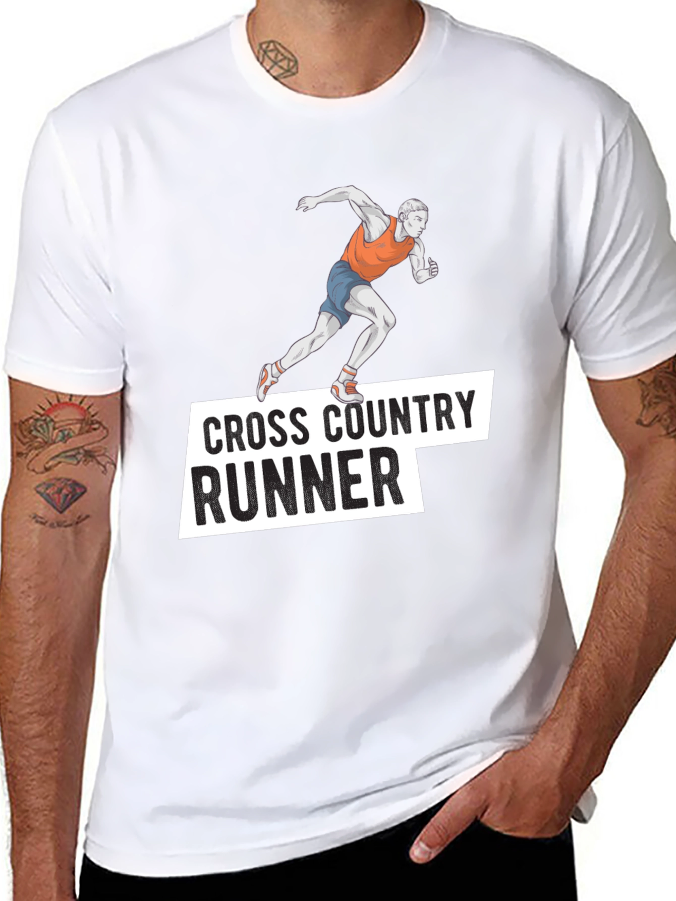 Cross Country Runner Black Graphic Tee