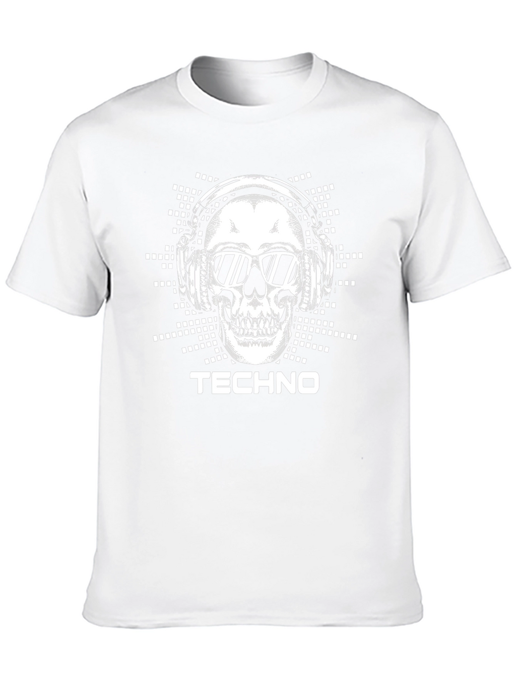 Techno Skull T-Shirt - DJ Skull Wearing Headphones