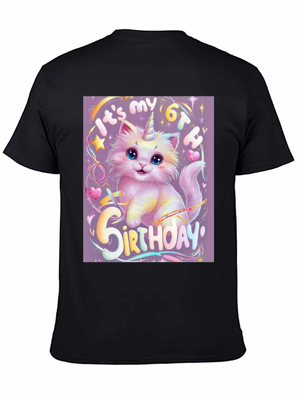 Unicorn Kitty 6th Birthday T-Shirt