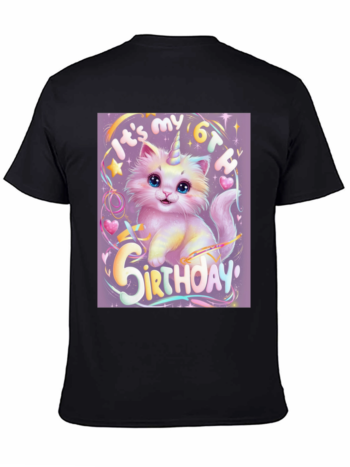 Unicorn Kitty 6th Birthday T-Shirt