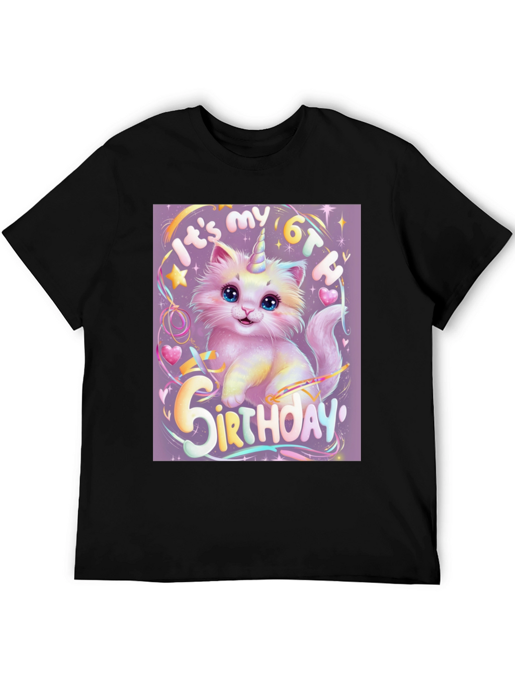 Unicorn Kitty 6th Birthday T-Shirt