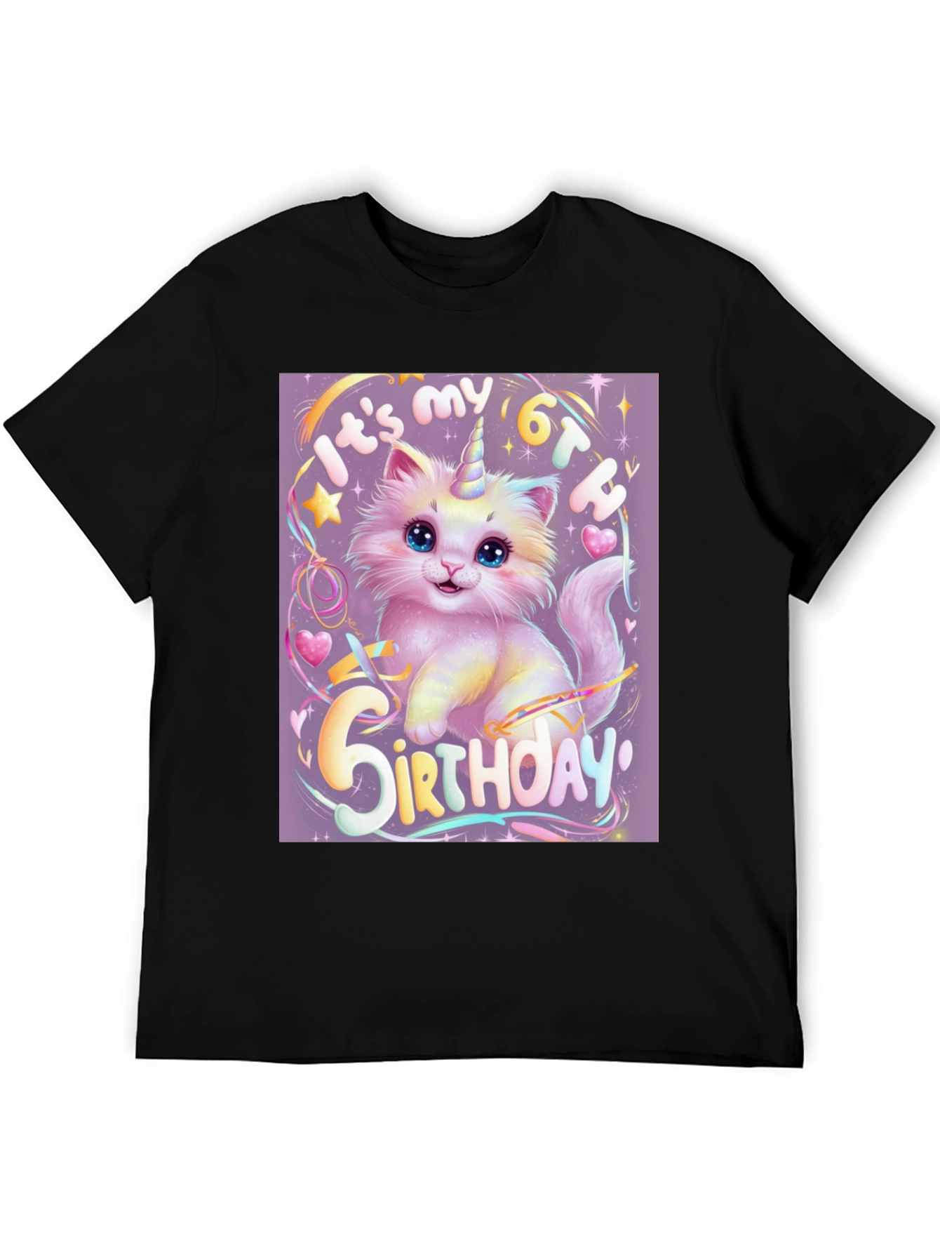 Unicorn Kitty 6th Birthday T-Shirt