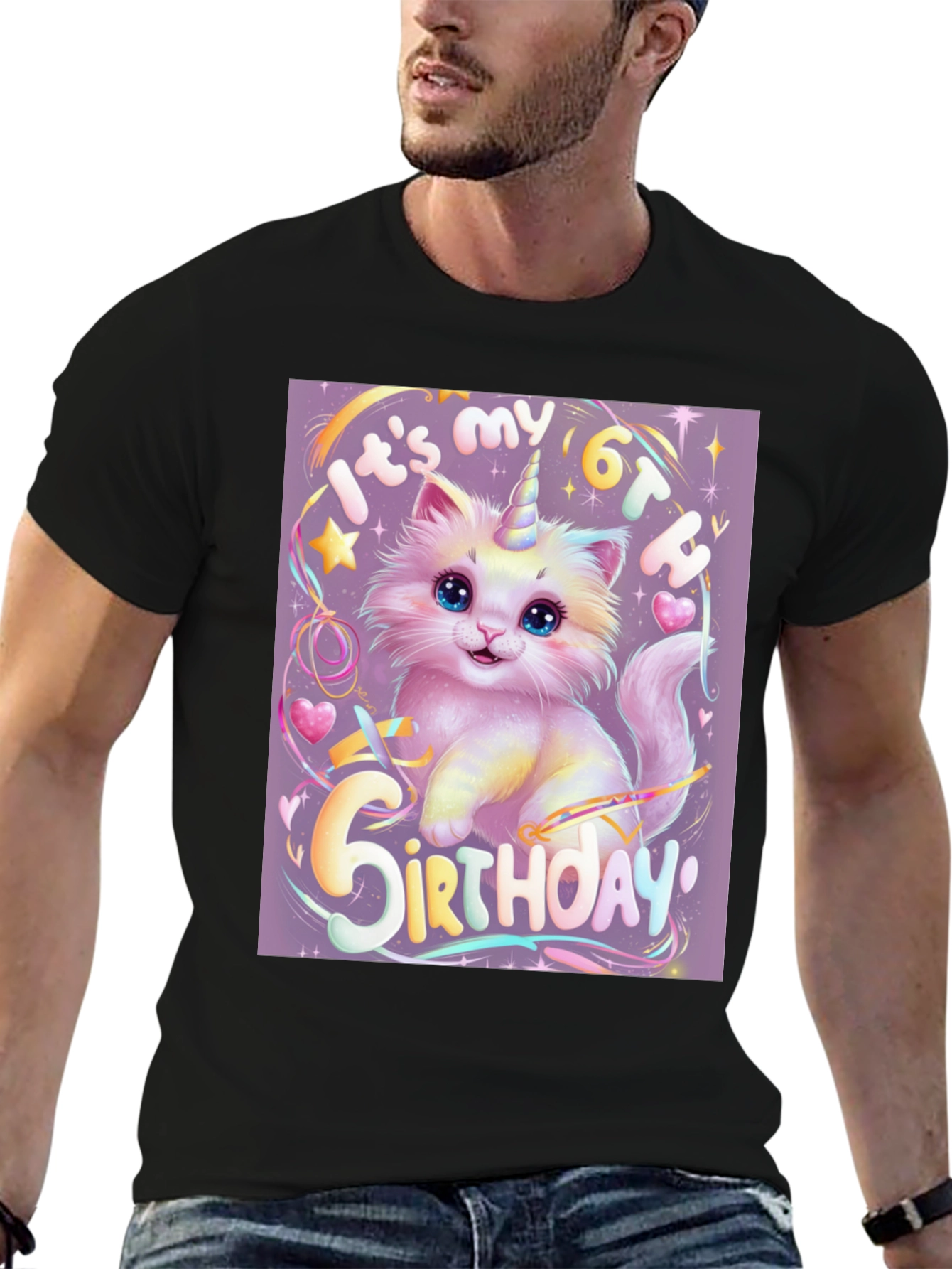 Unicorn Kitty 6th Birthday T-Shirt