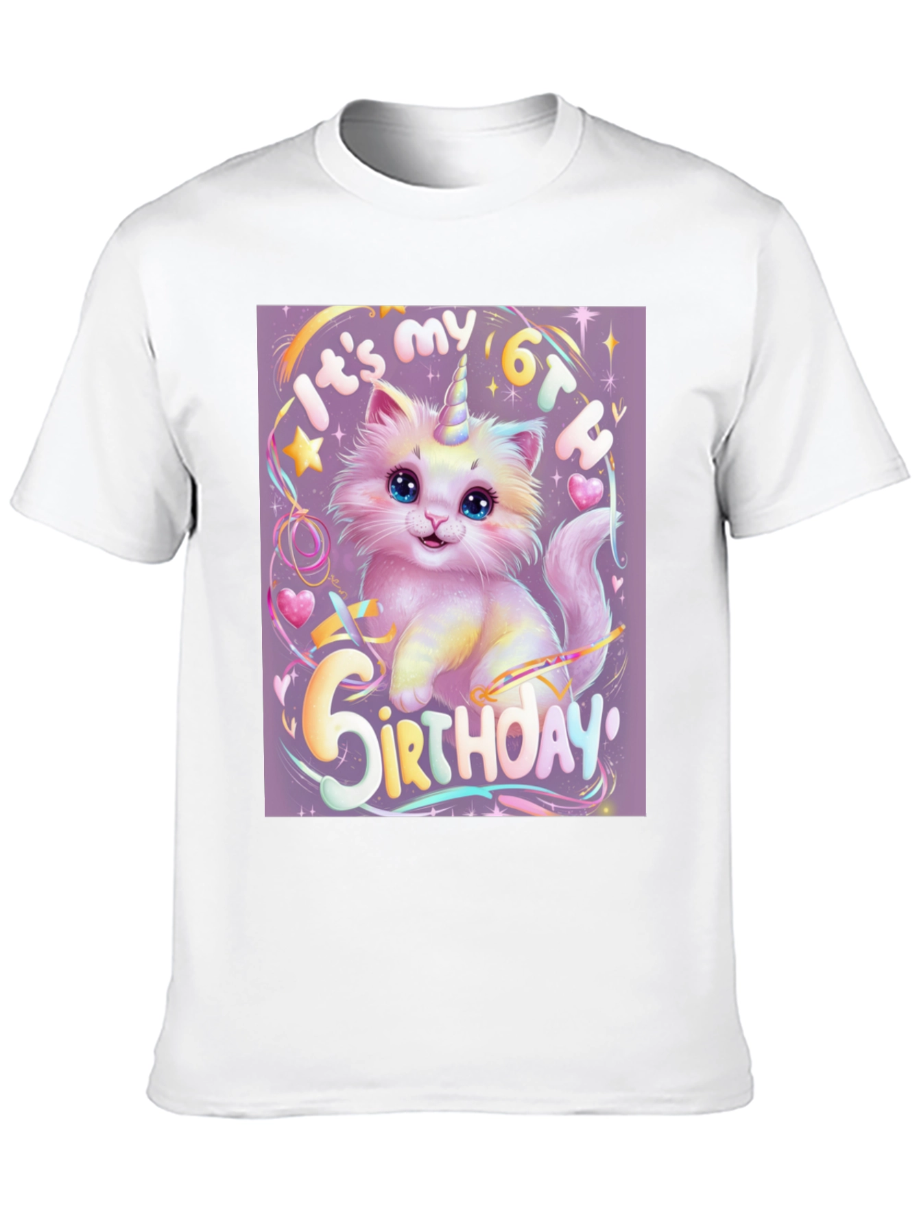 Unicorn Kitty 6th Birthday T-Shirt