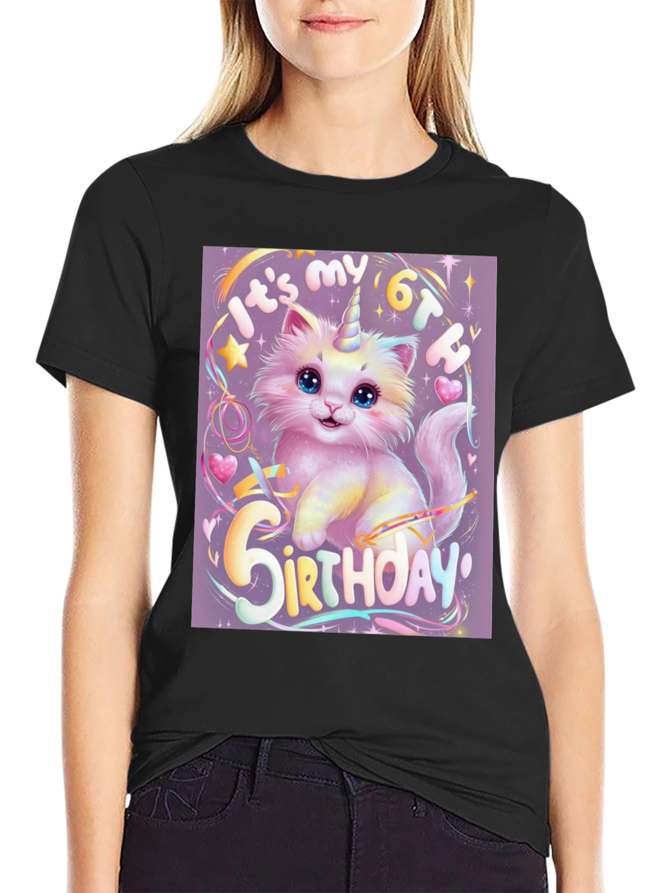 Unicorn Kitty 6th Birthday T-Shirt