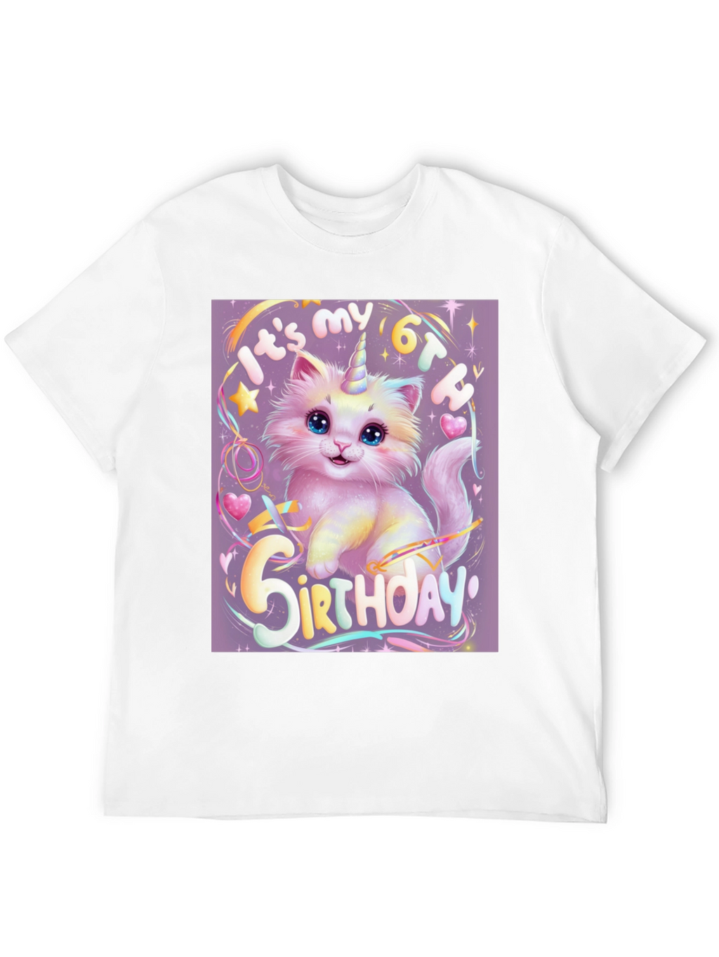 Unicorn Kitty 6th Birthday T-Shirt