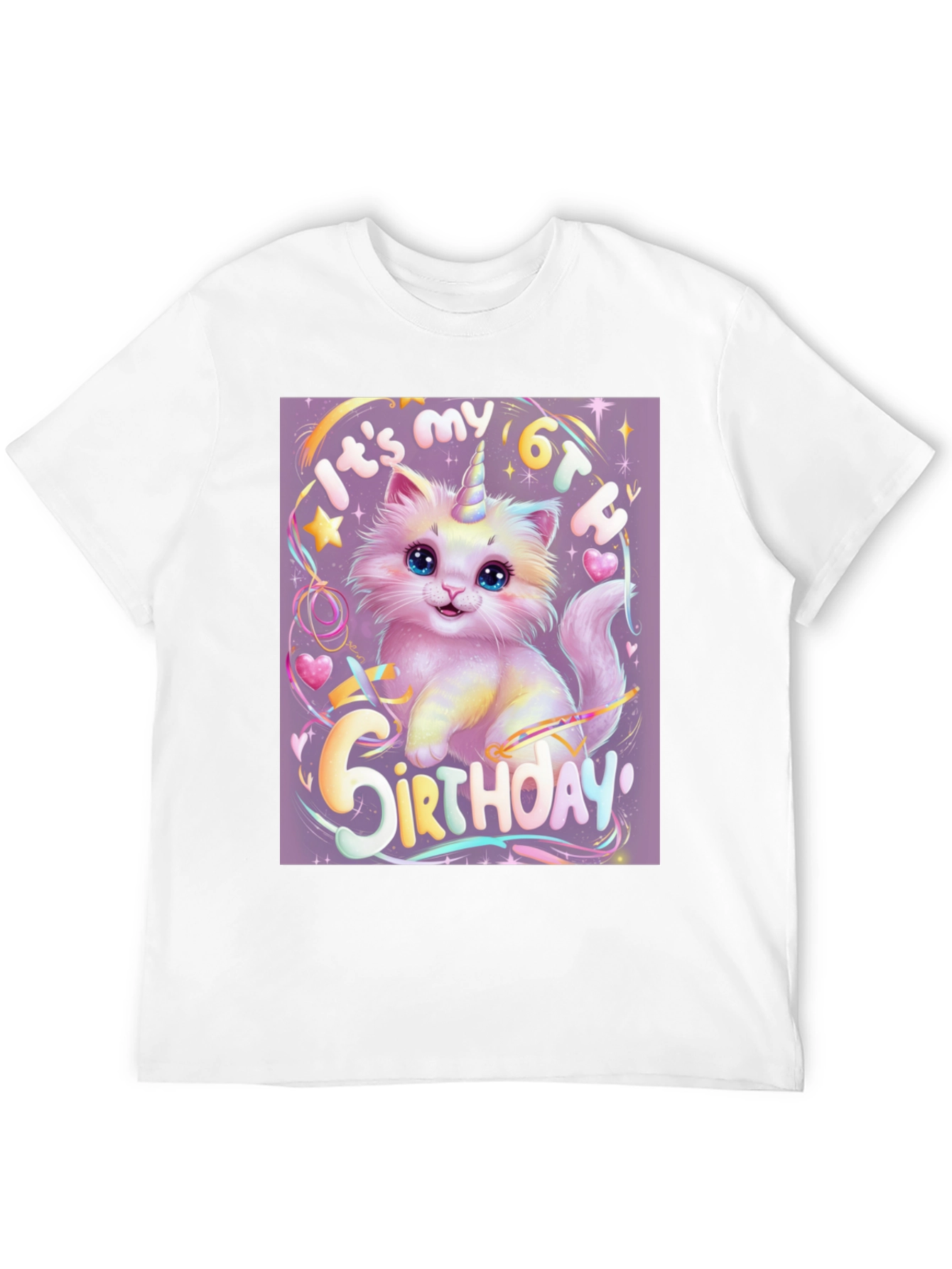 Unicorn Kitty 6th Birthday T-Shirt