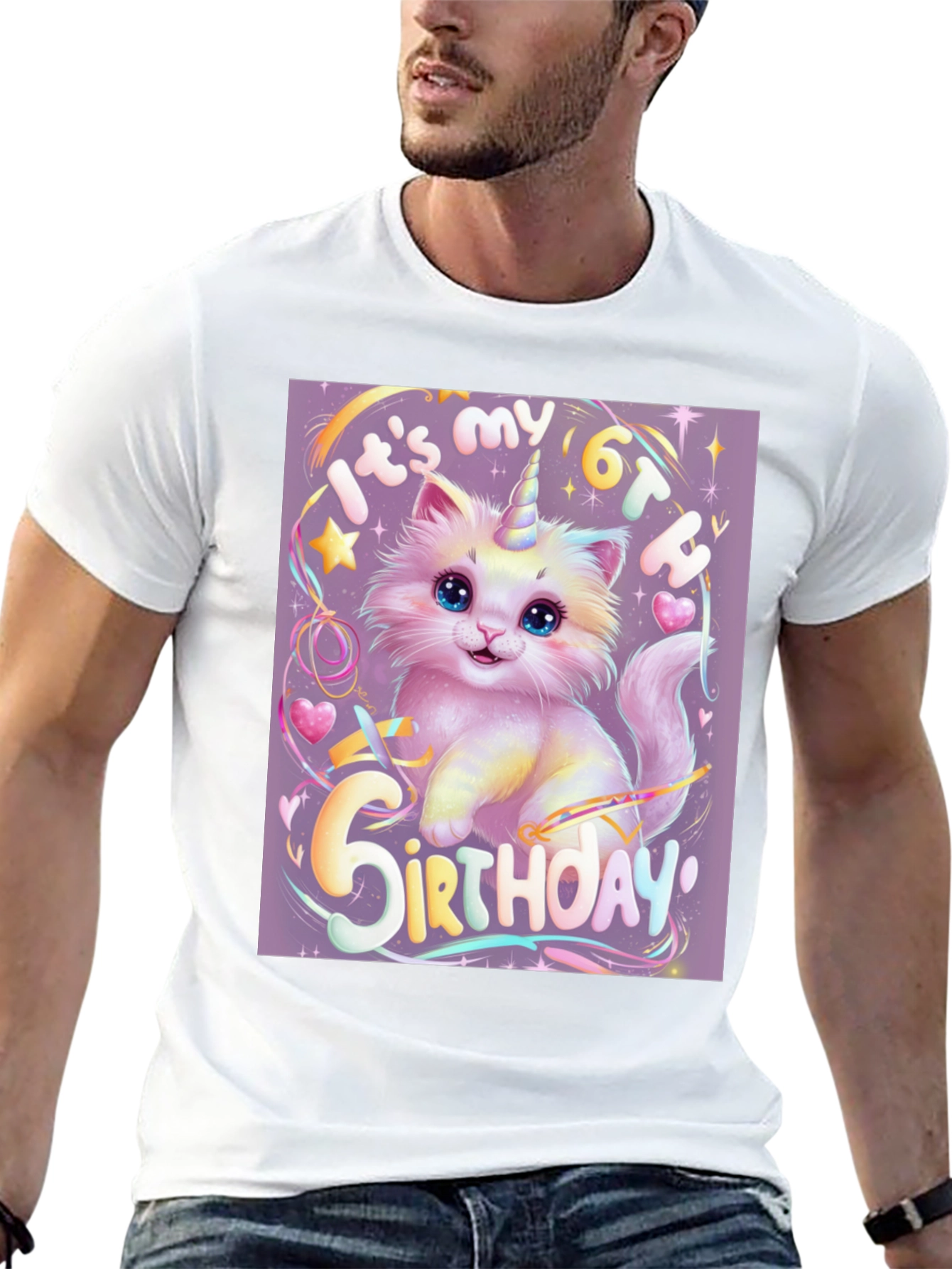 Unicorn Kitty 6th Birthday T-Shirt