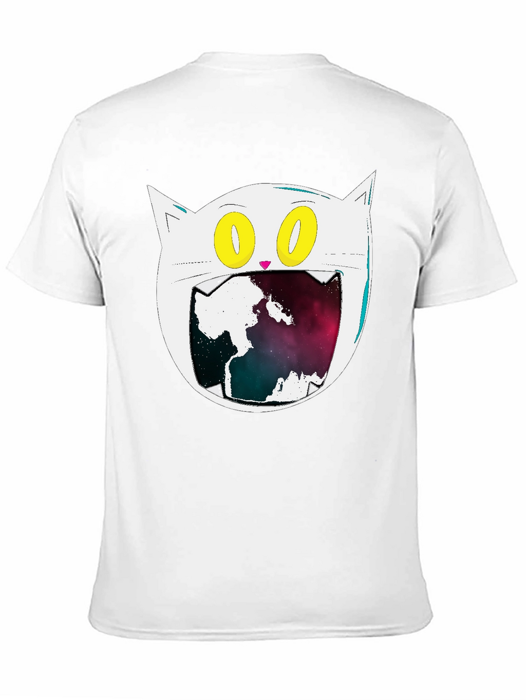 Cosmic Cat Graphic Tee - Black Cotton Blend