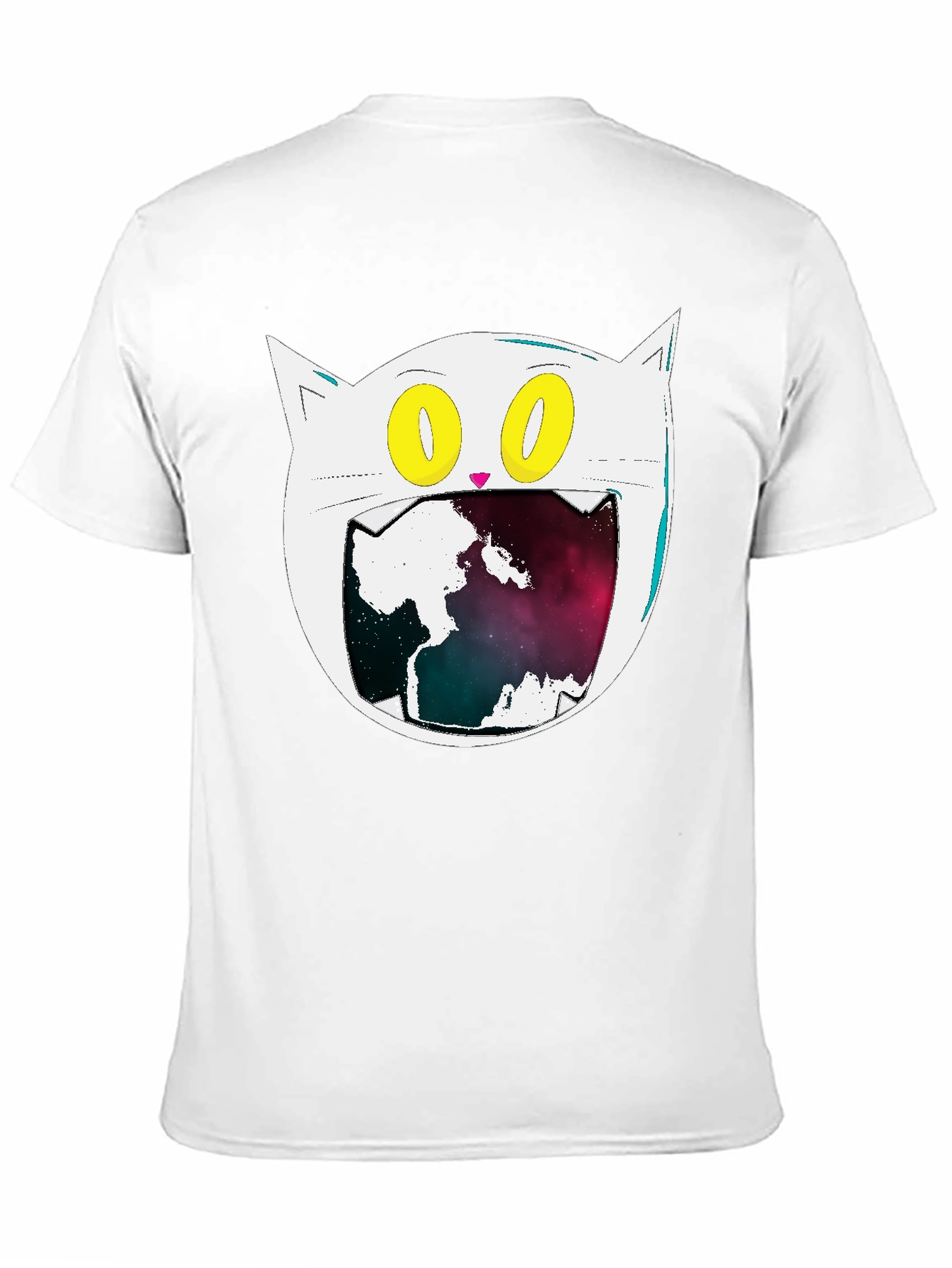 Cosmic Cat Graphic Tee - Black Cotton Blend