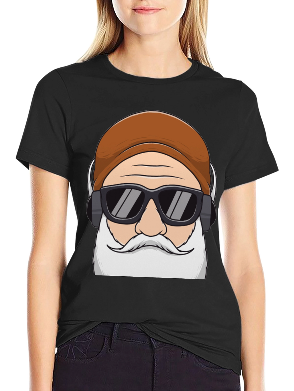 Cool Santa Graphic Tee - Holiday Hipster Style