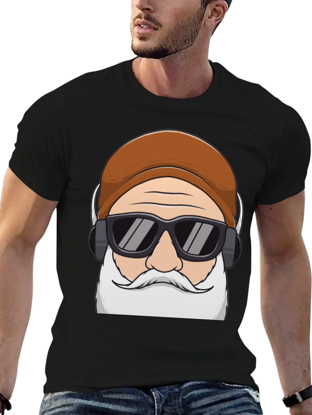 Cool Santa Graphic Tee - Holiday Hipster Style