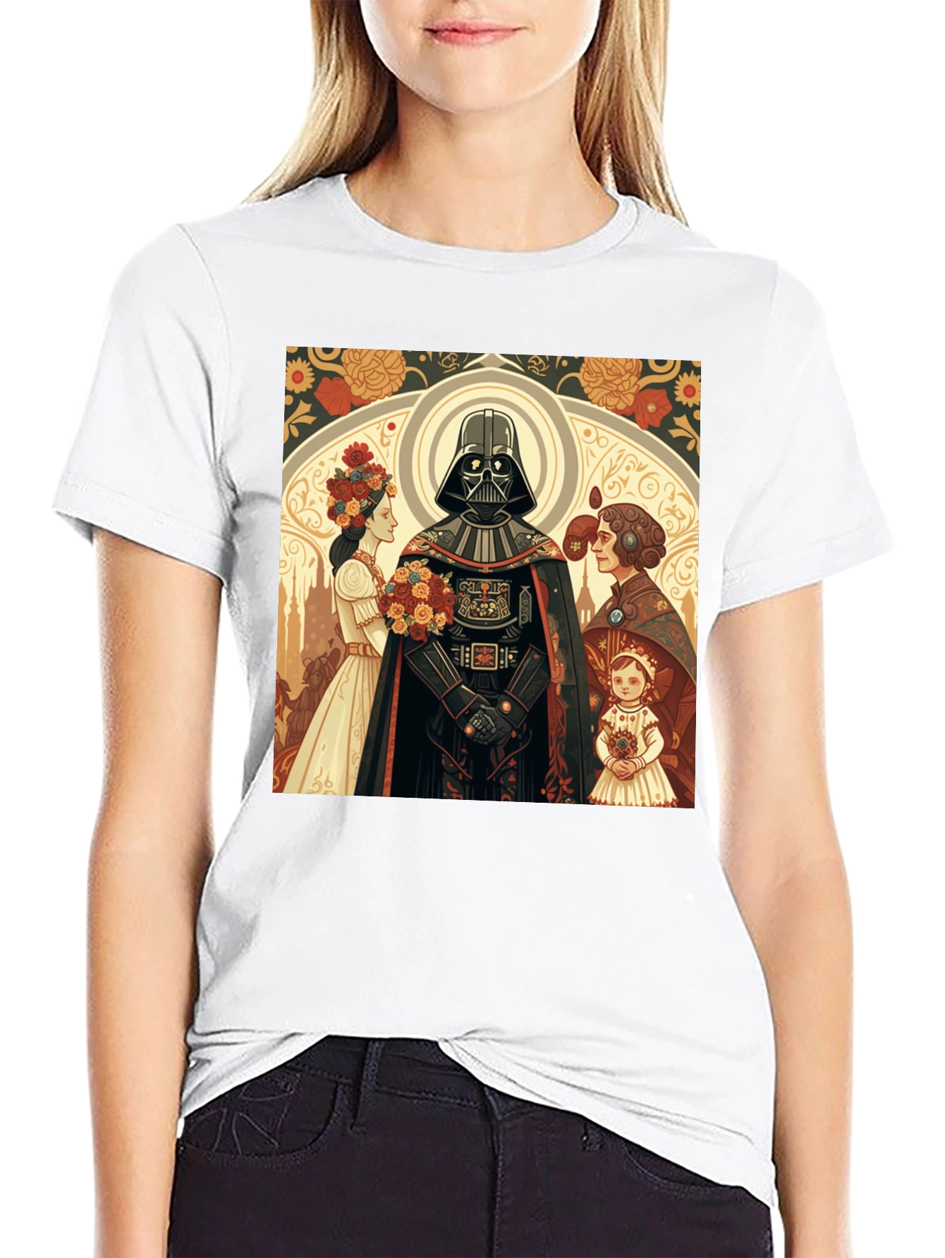 Darth Vader Floral Graphic T-Shirt