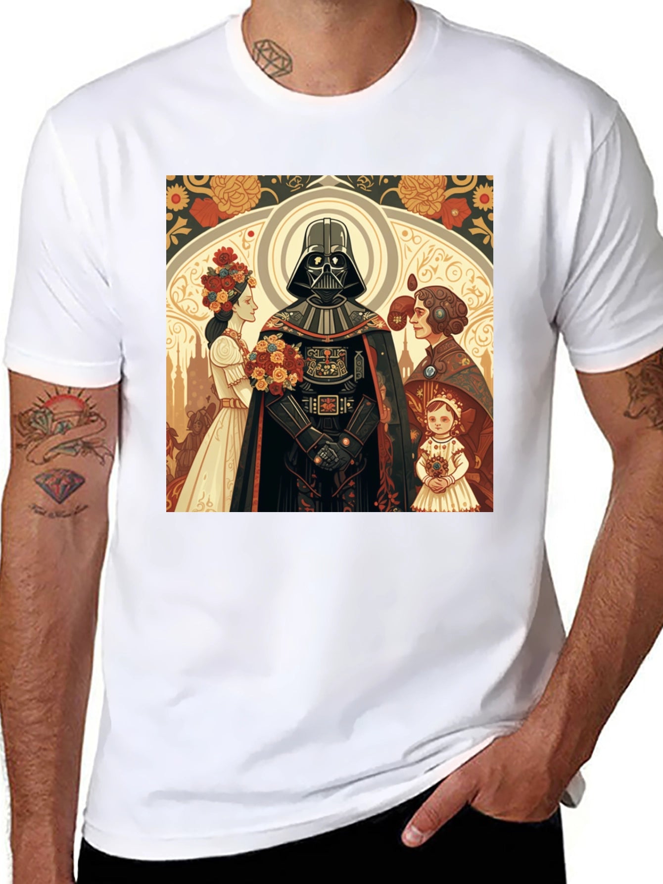 Darth Vader Floral Graphic T-Shirt