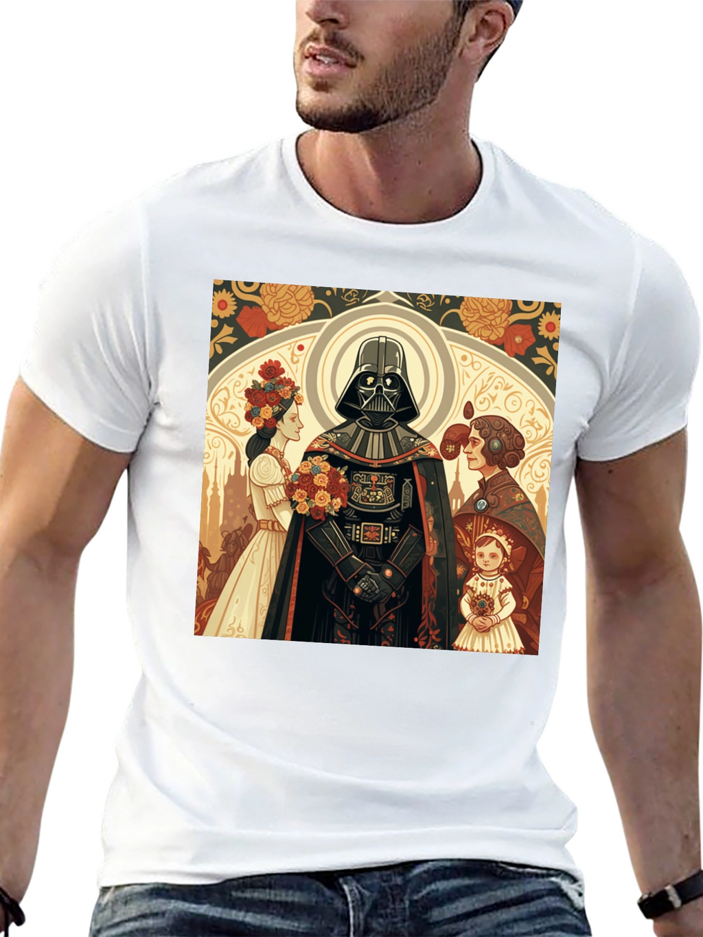 Darth Vader Floral Graphic T-Shirt