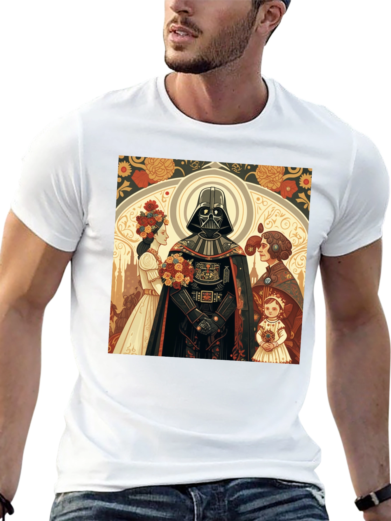Darth Vader Floral Graphic T-Shirt