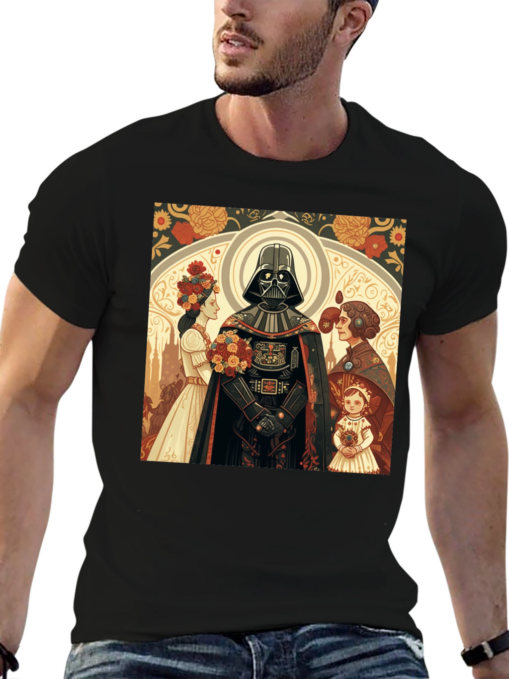 Darth Vader Floral Graphic T-Shirt