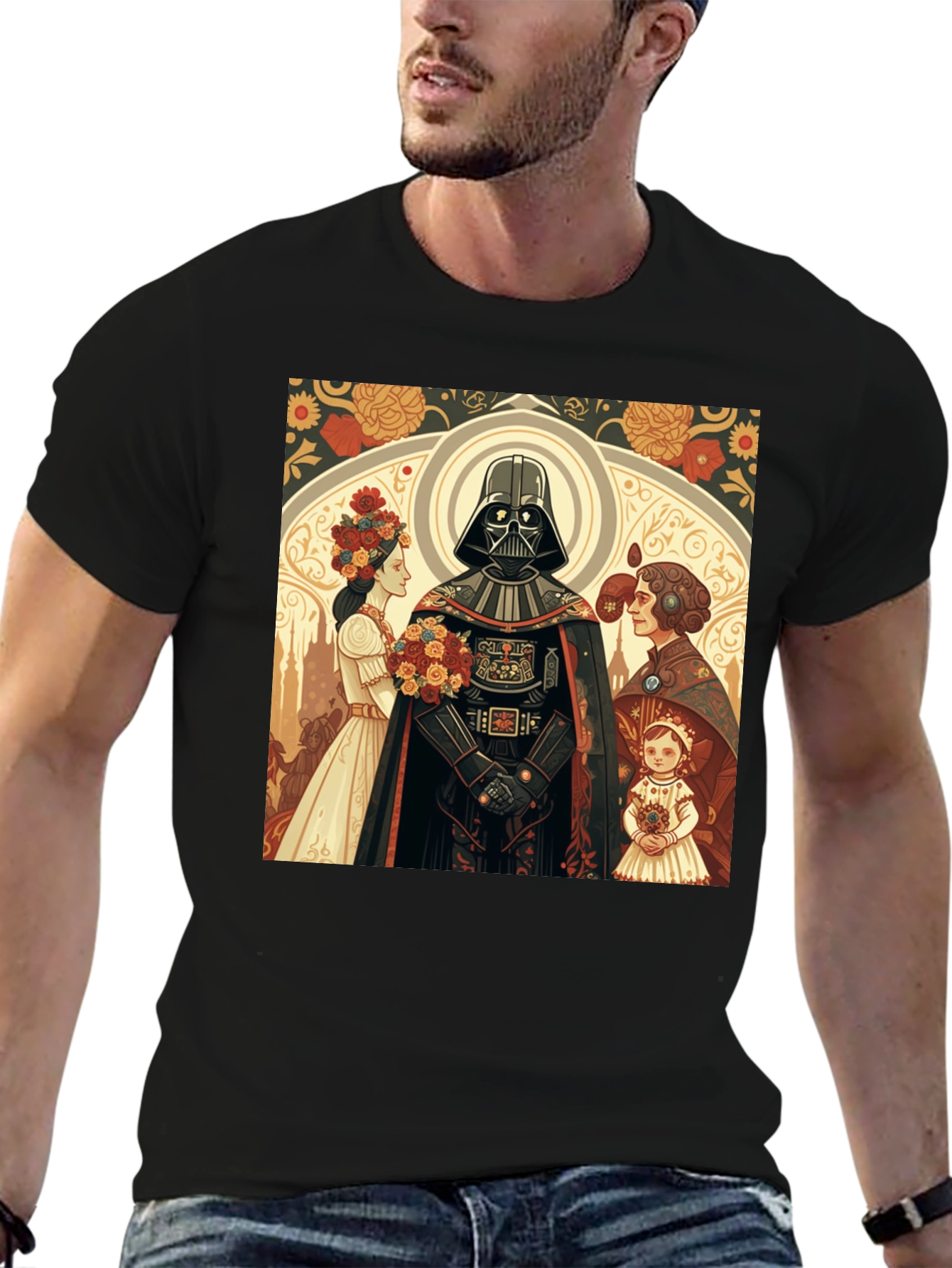 Darth Vader Floral Graphic T-Shirt