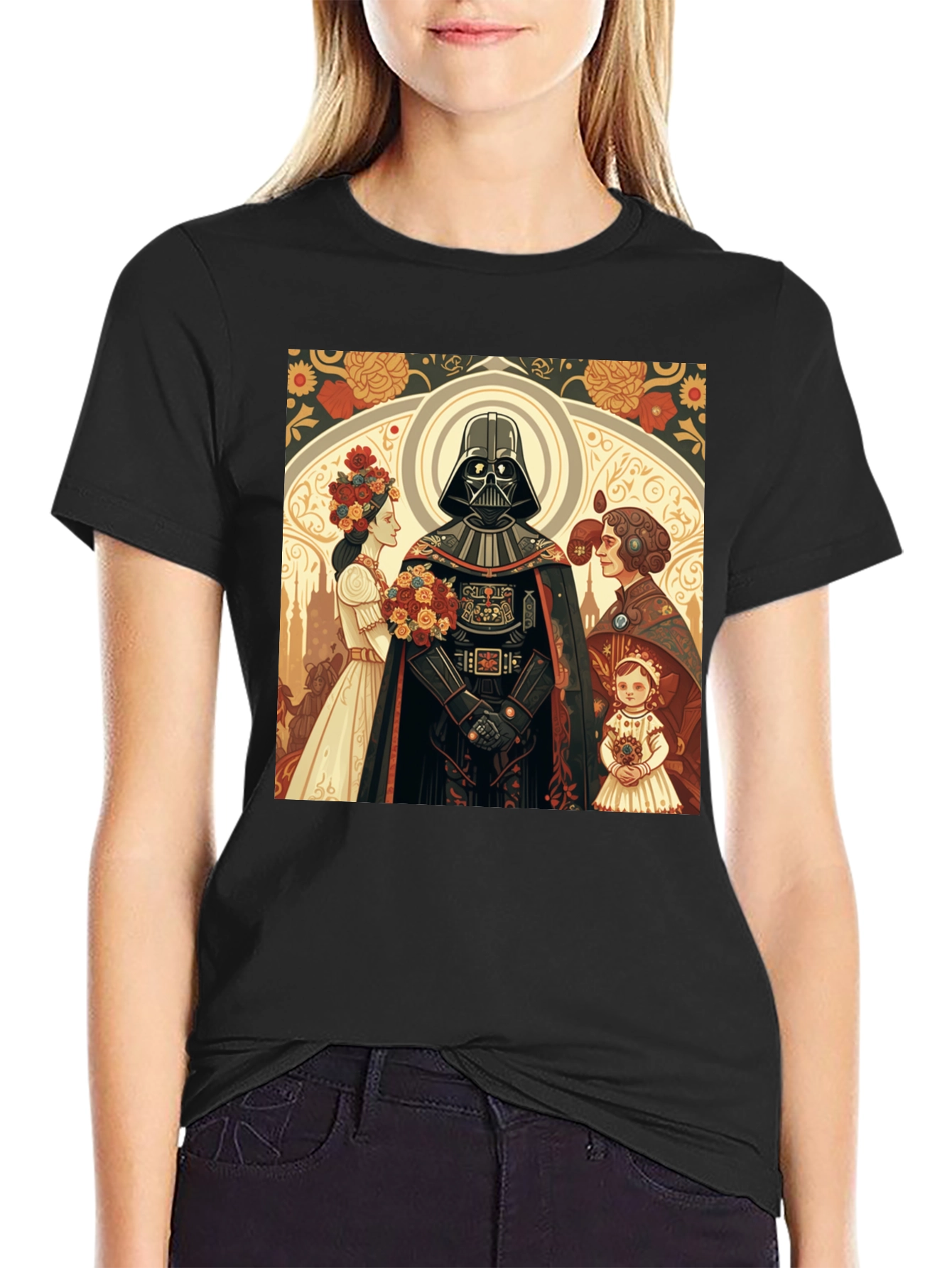 Darth Vader Floral Graphic T-Shirt
