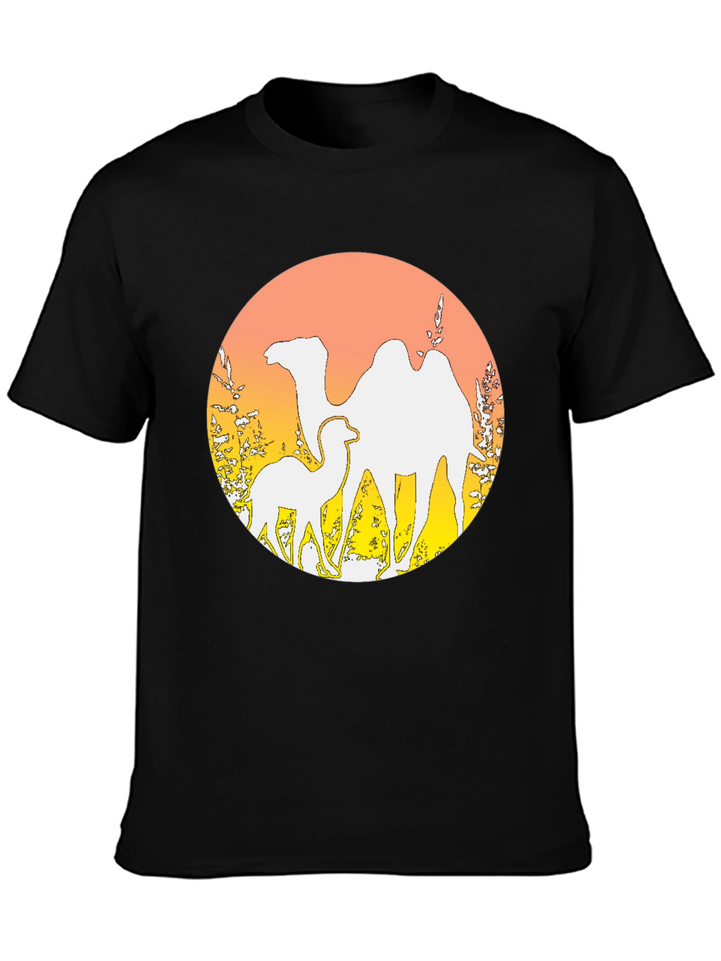 Camel Silhouette Graphic Tee - Desert Sunset