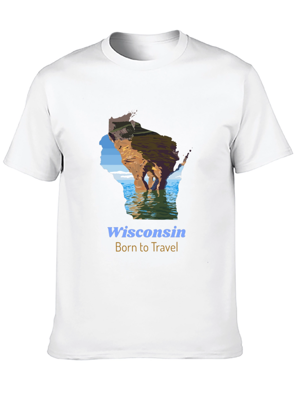 Wisconsin Born to Travel Graphic T-Shirt
