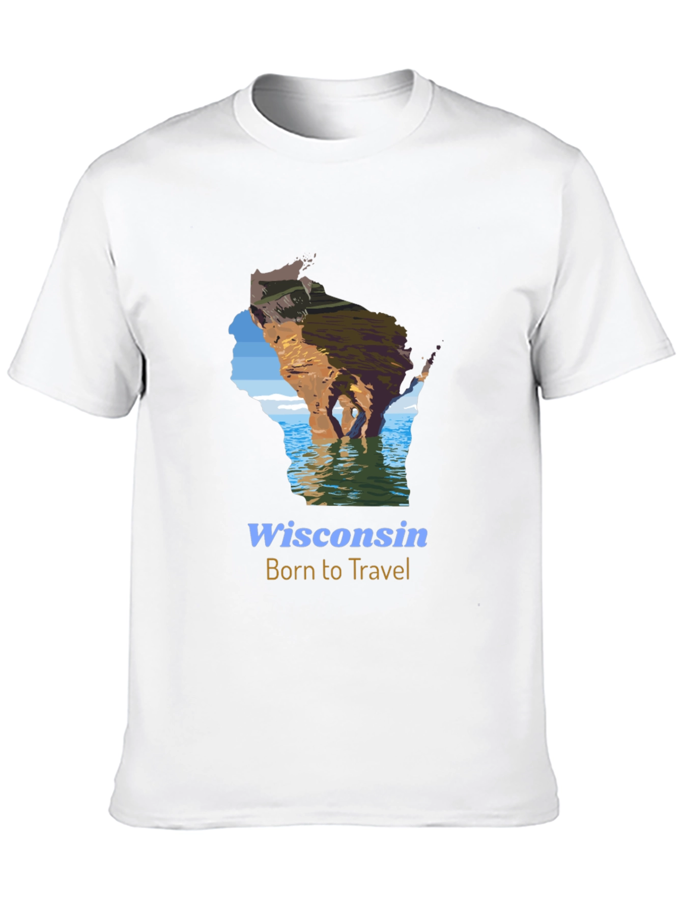Wisconsin Born to Travel Graphic T-Shirt