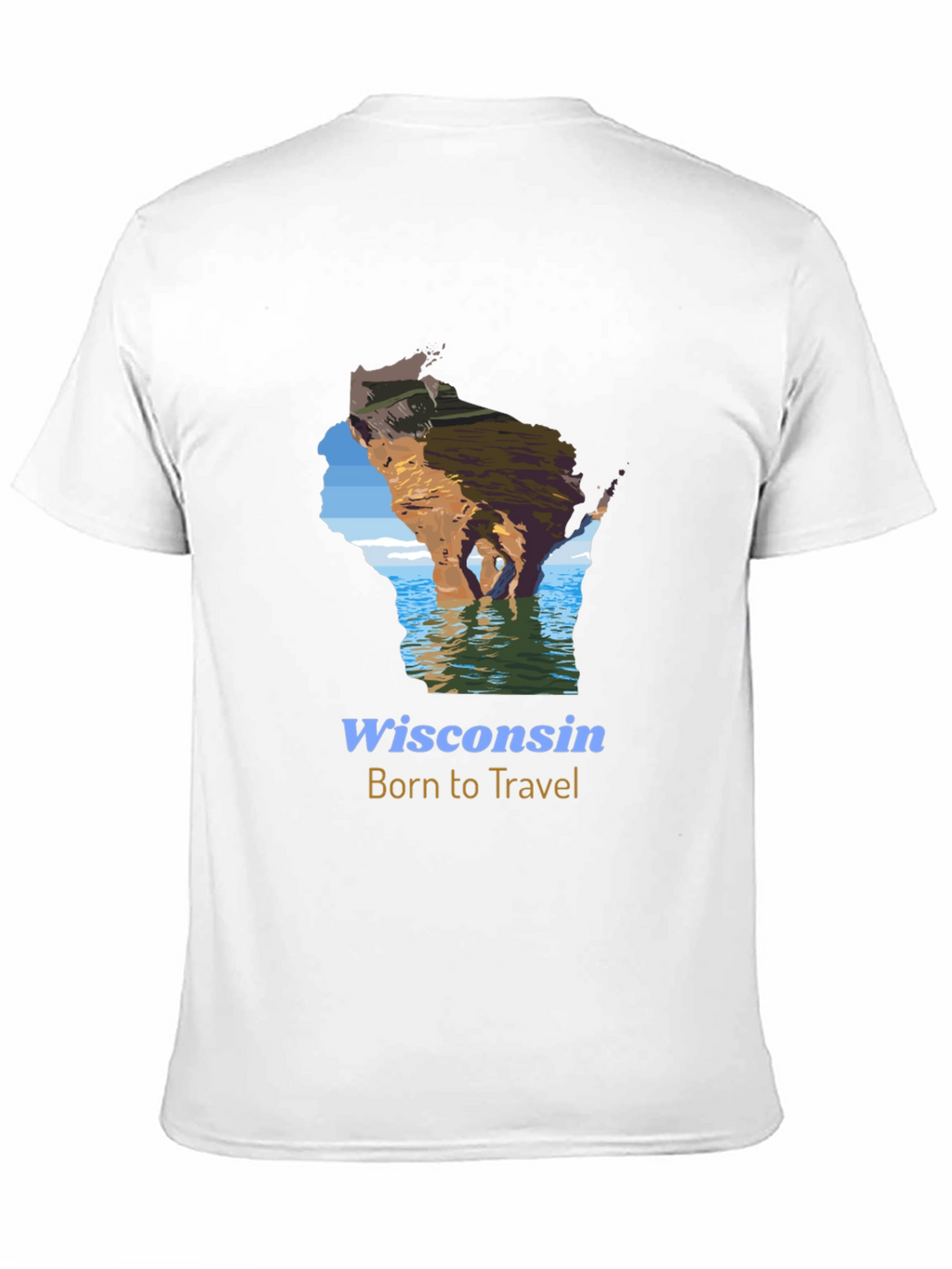 Wisconsin Born to Travel Graphic T-Shirt