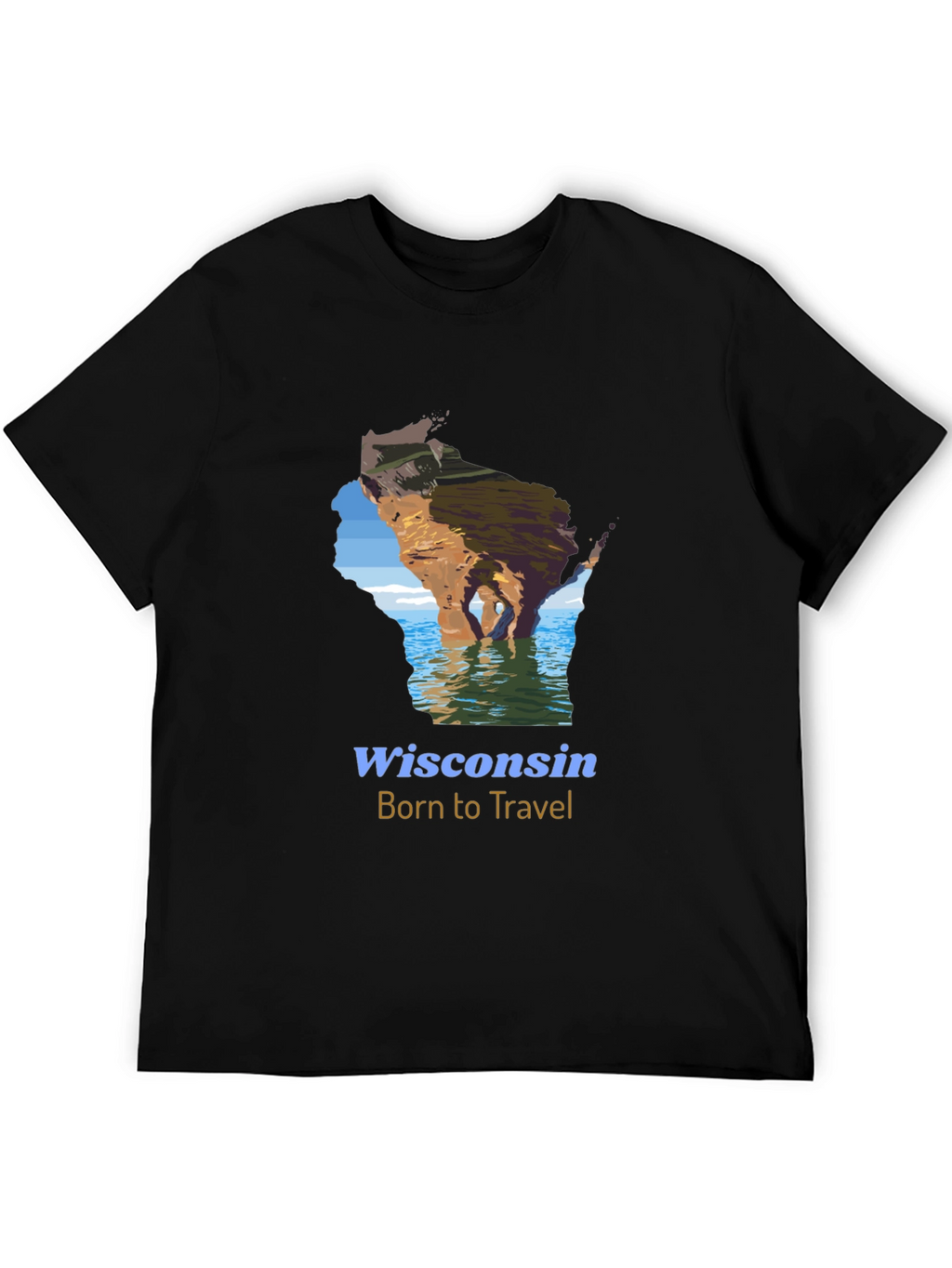 Wisconsin Born to Travel Graphic T-Shirt