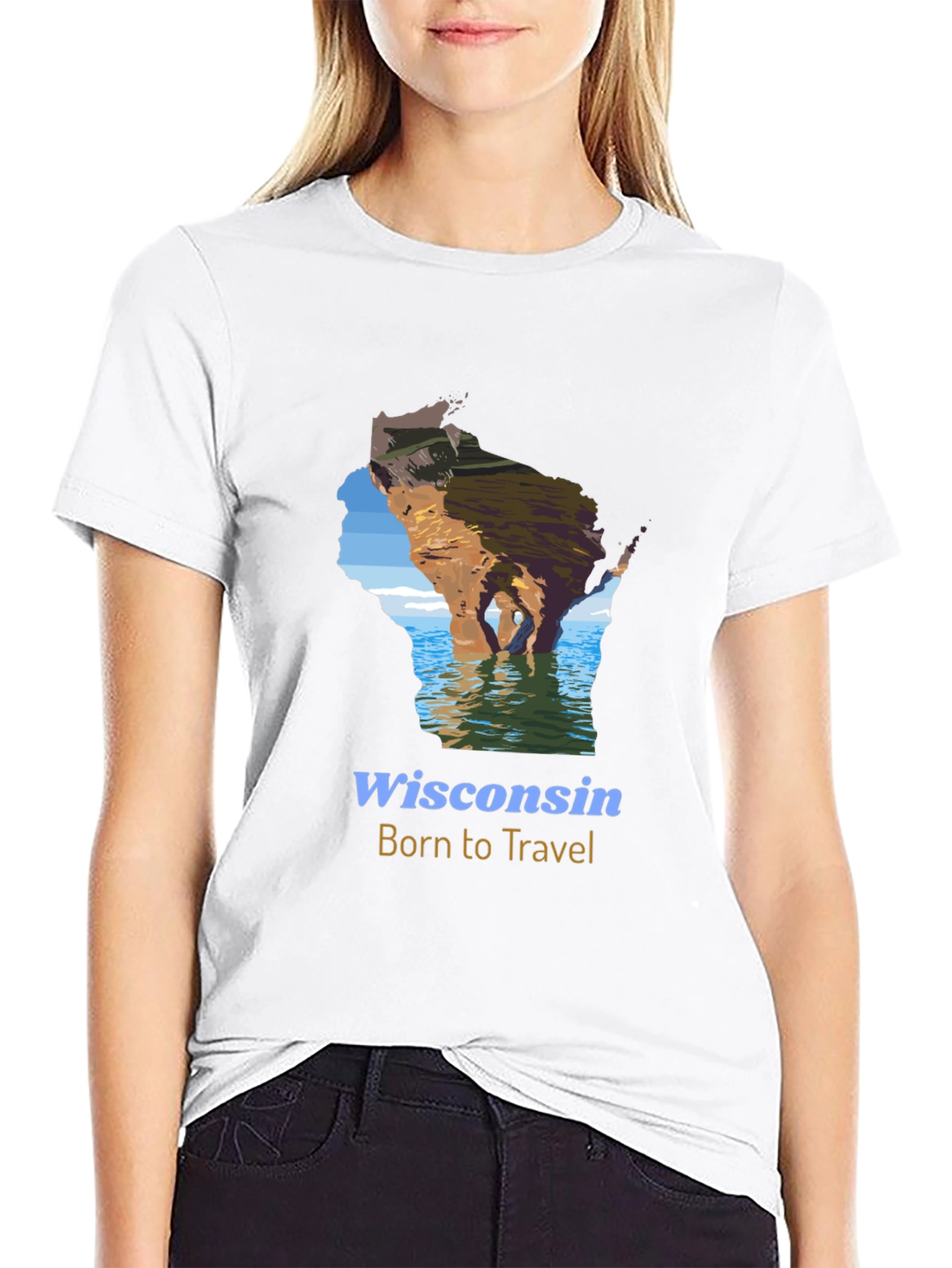 Wisconsin Born to Travel Graphic T-Shirt