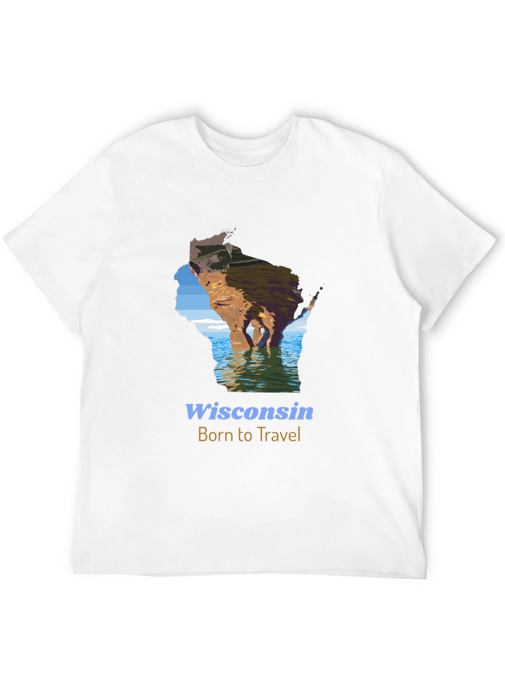 Wisconsin Born to Travel Graphic T-Shirt