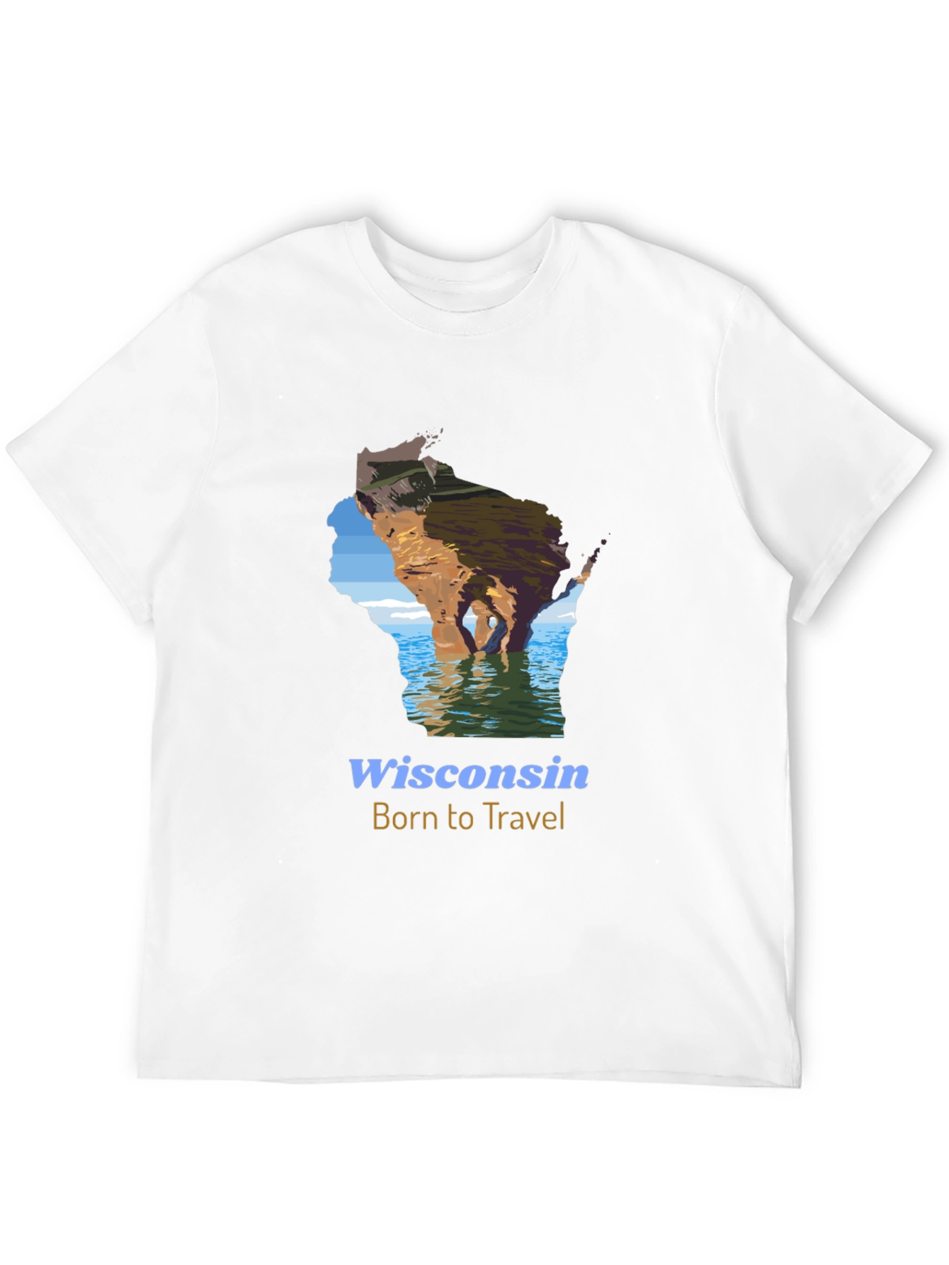 Wisconsin Born to Travel Graphic T-Shirt