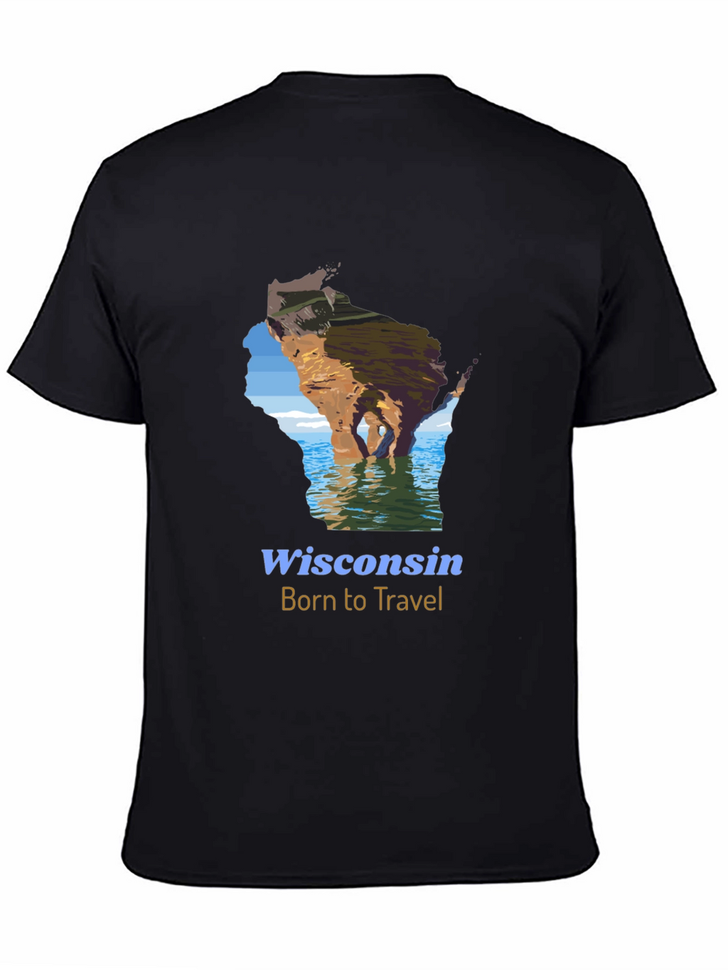 Wisconsin Born to Travel Graphic T-Shirt