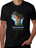 Wisconsin Born to Travel Graphic T-Shirt