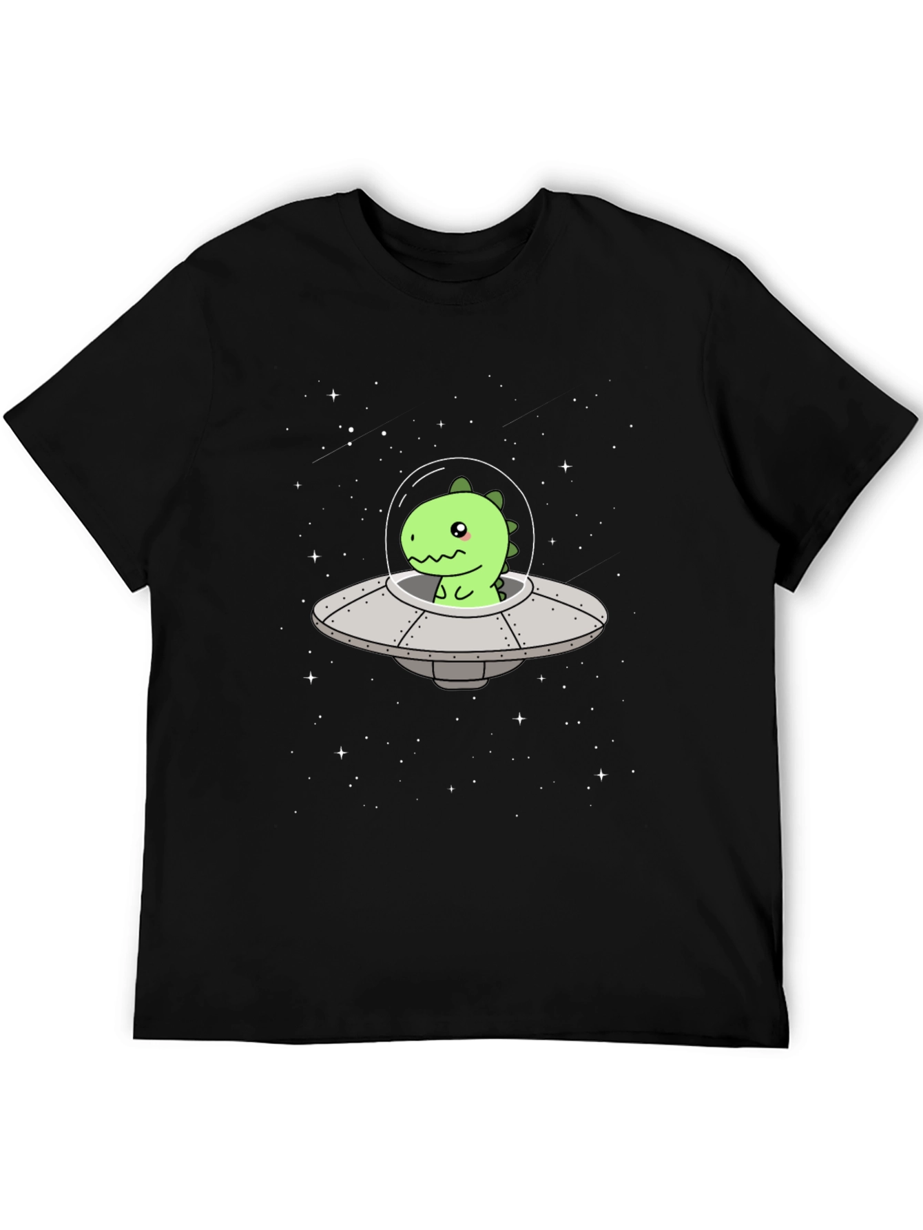 Dino UFO Black T-Shirt - Space Adventure