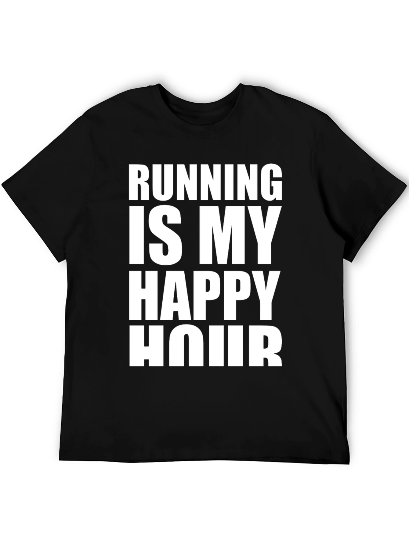 Running is My Happy Hour Black Graphic Tee