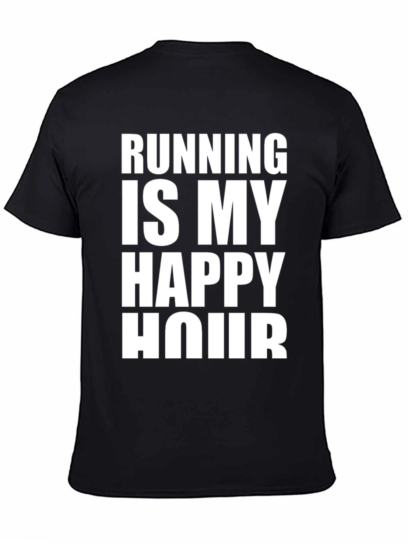 Running is My Happy Hour Black Graphic Tee