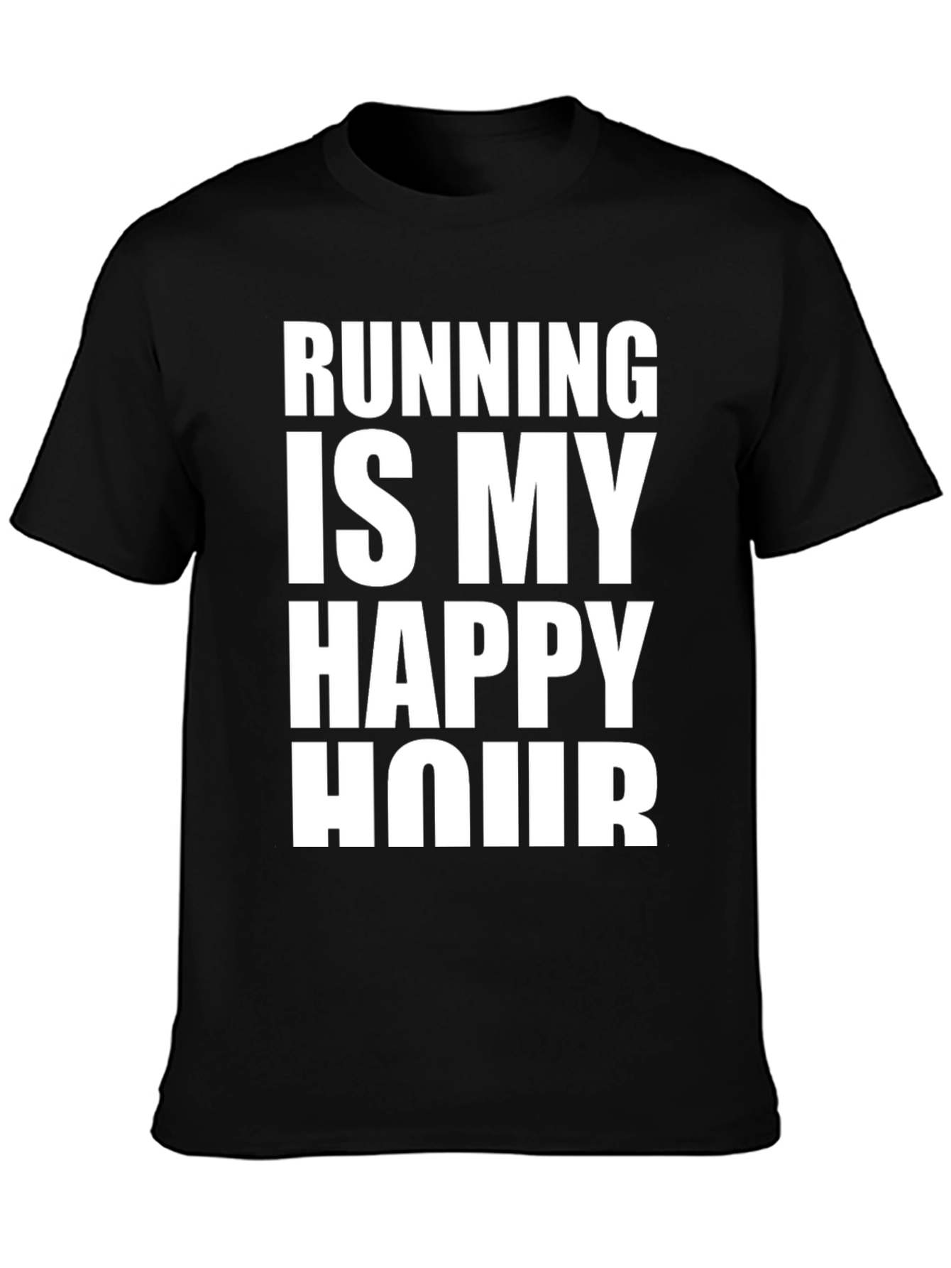 Running is My Happy Hour Black Graphic Tee
