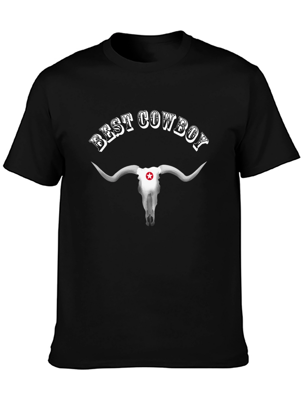 Best Cowboy Skull Graphic T-Shirt