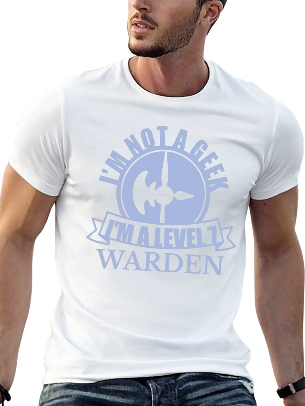 Level 1 Warden Graphic Tee - Novelty Geek Shirt