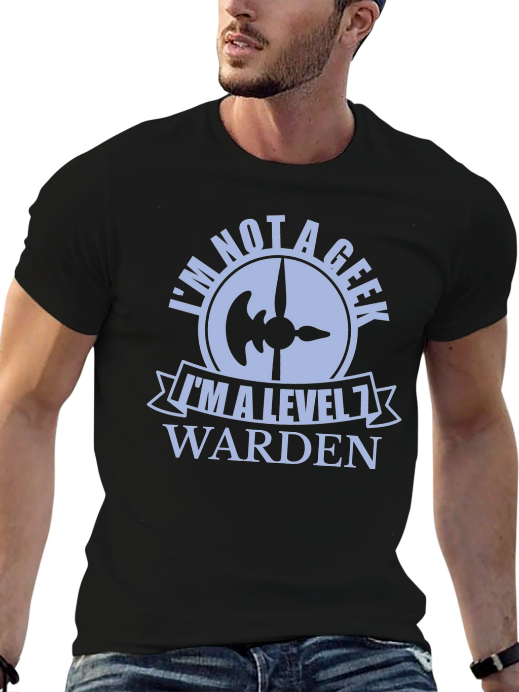 Level 1 Warden Graphic Tee - Novelty Geek Shirt