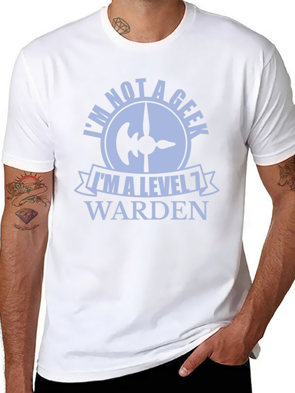 Level 1 Warden Graphic Tee - Novelty Geek Shirt