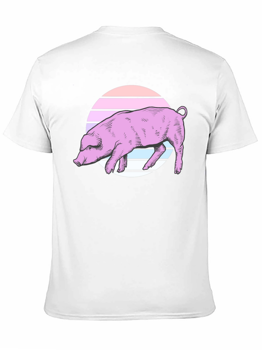 Retro Pig Graphic Tee - Unisex Black T-Shirt