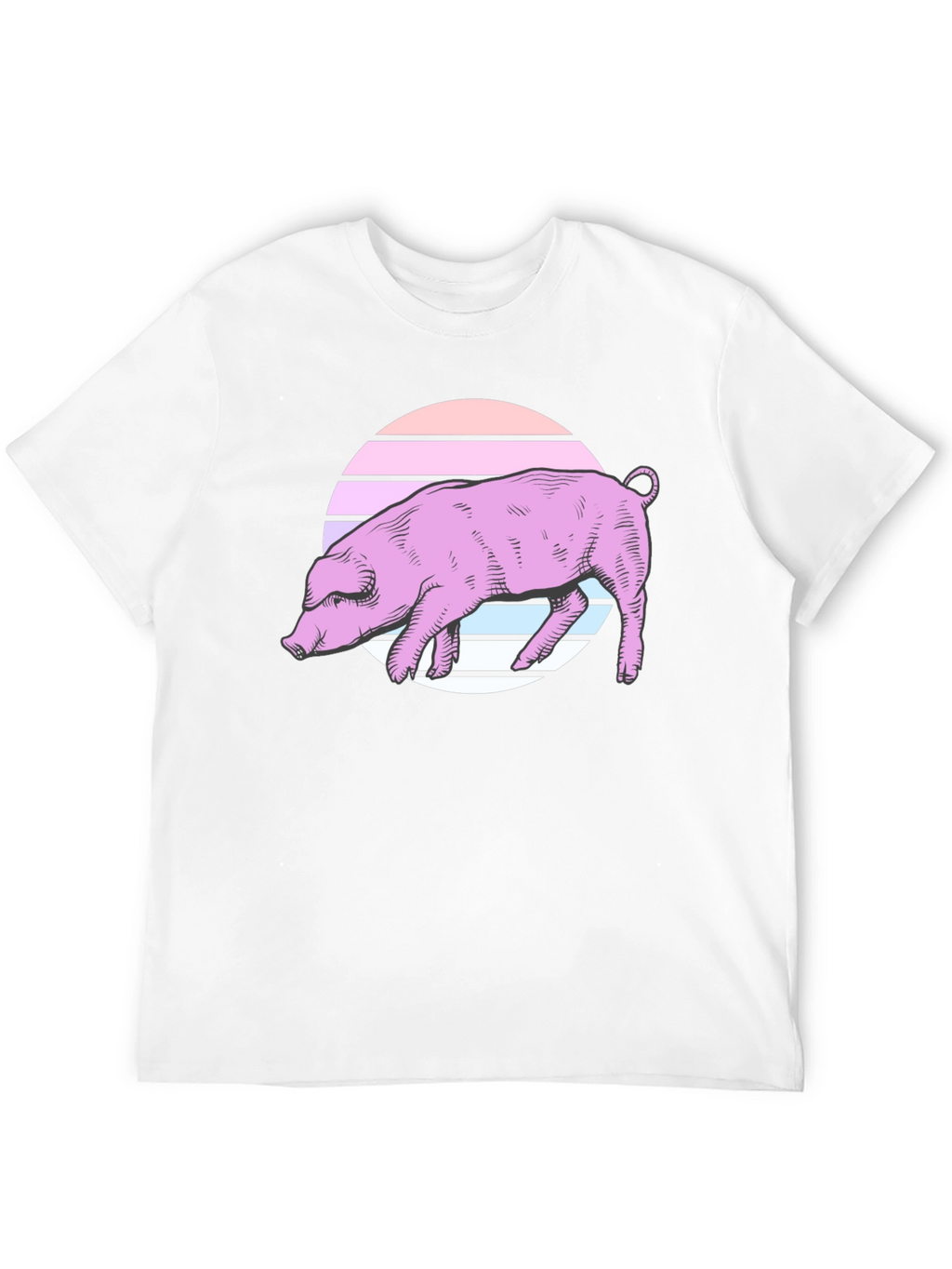 Retro Pig Graphic Tee - Unisex Black T-Shirt