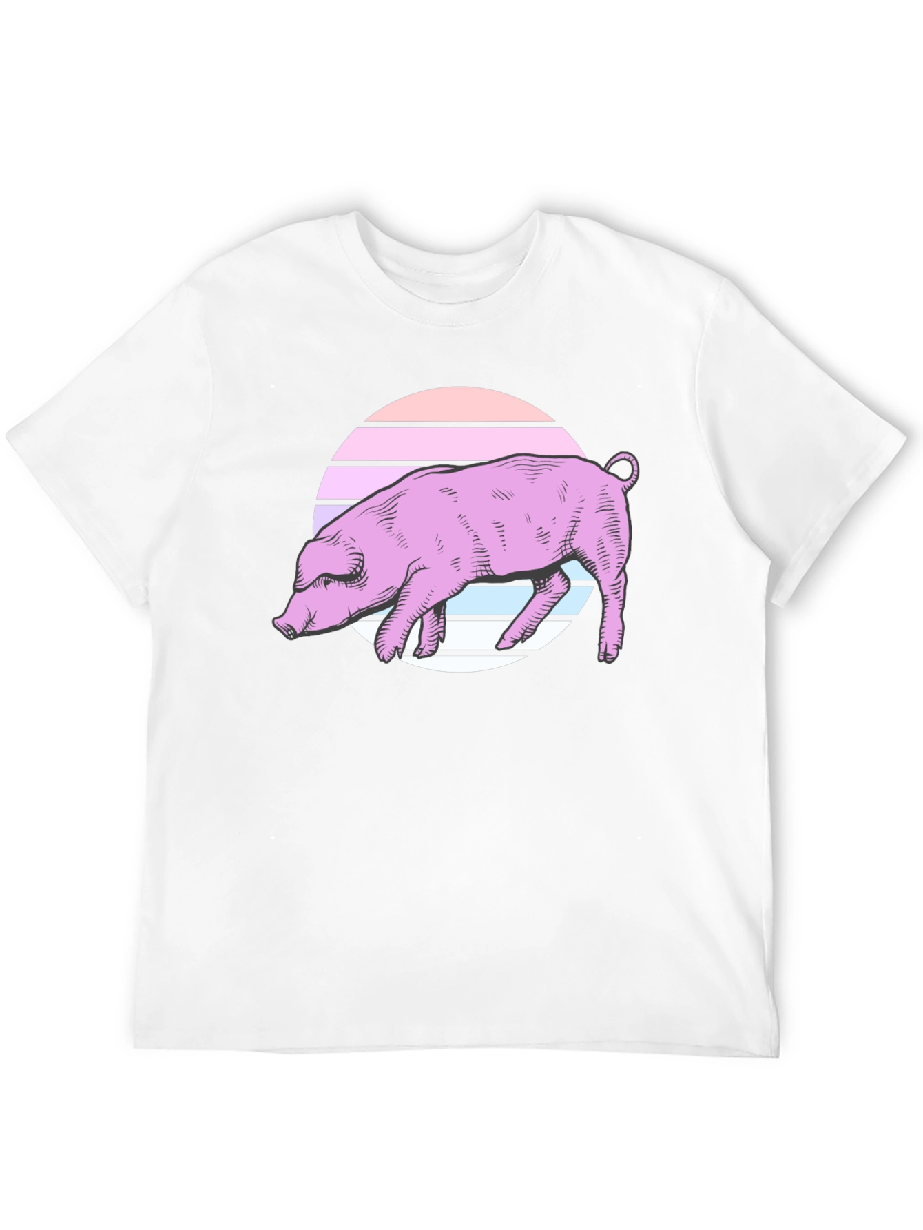 Retro Pig Graphic Tee - Unisex Black T-Shirt